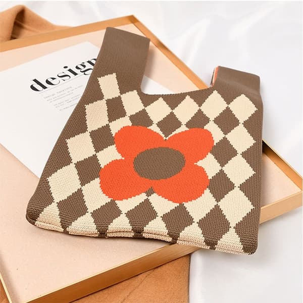 Knit Handbag Kangaskassi MUSTA2 black2