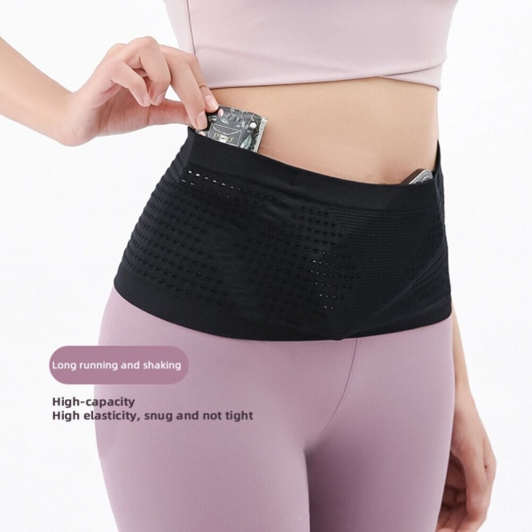 Stickad dold midjeväska Stretch midjepack SVART XL black XL