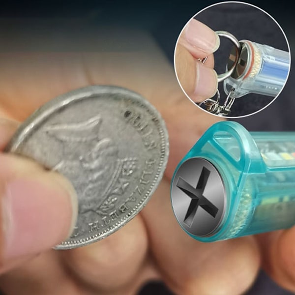Mini nøglering lommelygte LED lampe BLÅ Blue