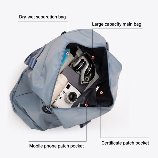Reiseveske for kvinner Weekendbag Håndbagasje BLÅ Blue
