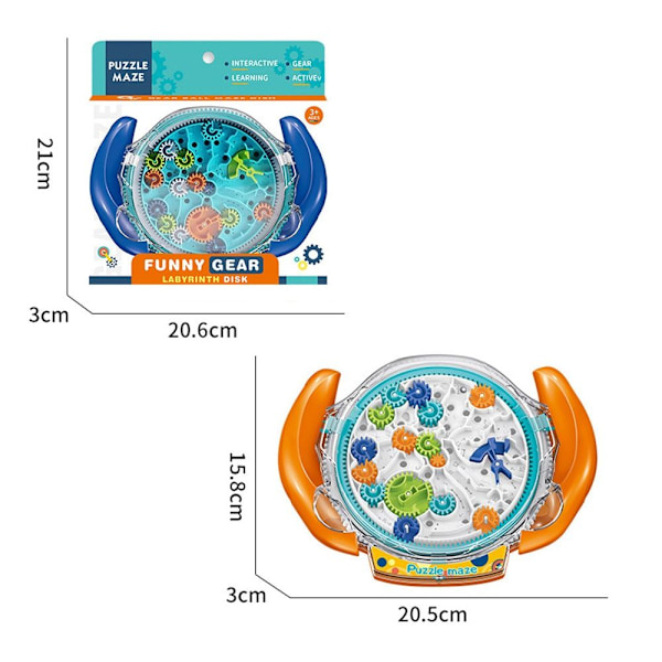 3D Maze Puzzle Lelut Rolling Ball Gear Labyrinttipeli SININEN blue