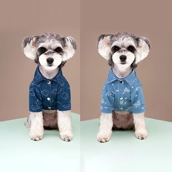 Pet Dog Denim paita koiran takki DARK BLUE S Dark Blue S