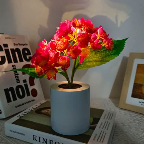 Led Hydrangea Blomsterlampe Skrivebordslampe ROSA 2 2 pink 2-2