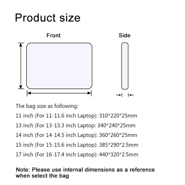 Laptoptaske Sleeve Laptoptaske Cover SORT TIL 14-14,5 TOMMER black For 14-14.5 inch
