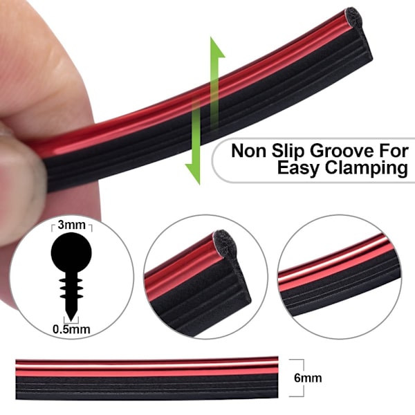 5M Dekor Fleksible Strips Trim Strips RØD red