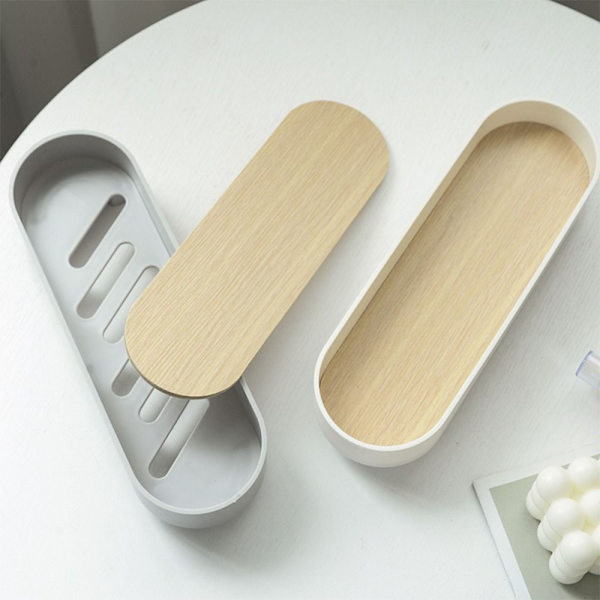 1 stk Natbordsbakke Opbevaringsbakke Badeværelsesorganiseringsbakke White 1 Pcs-1 Pcs