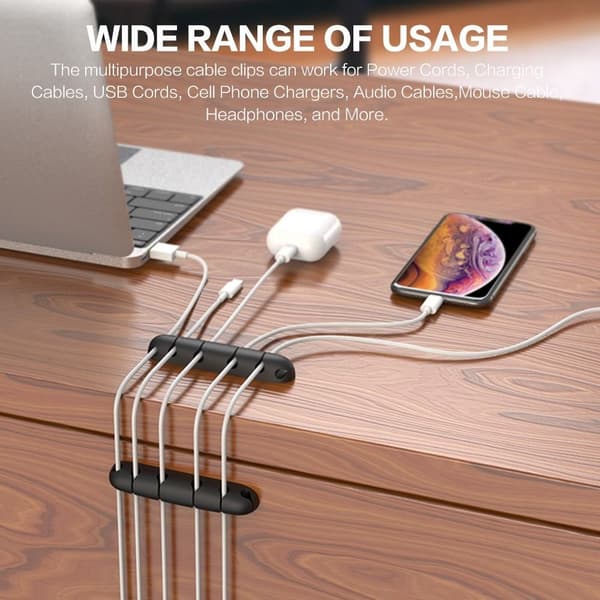 4 kpl USB -kaapelin organizer lankakela MUSTA black