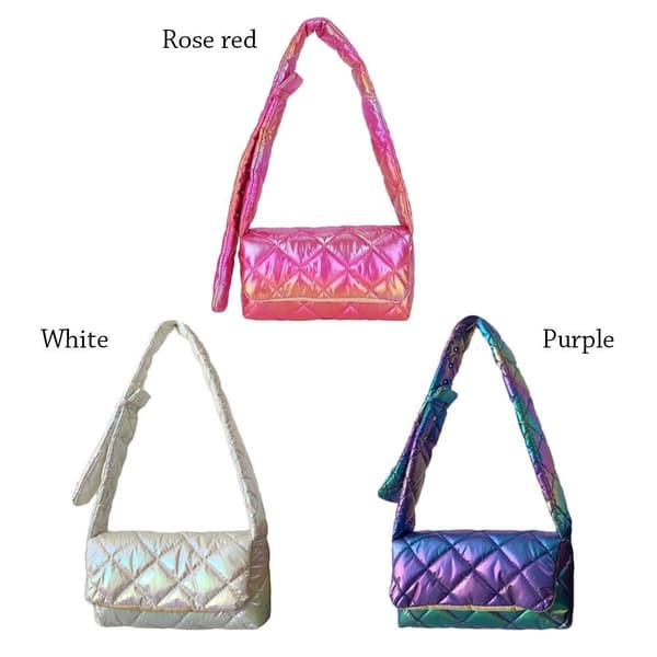 Plaid skuldertasker Puffy Håndtasker ROSE RED rose red