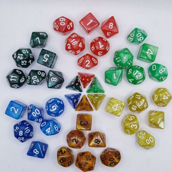 7 kpl / set DND Dice Polyhedral Dice STYLE 7 STYLE 7 Style 7