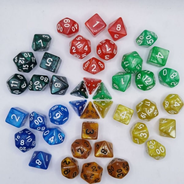 7kpl / set DND Dice Polyhedral Dice STYLE 2 STYLE 2 Style 2