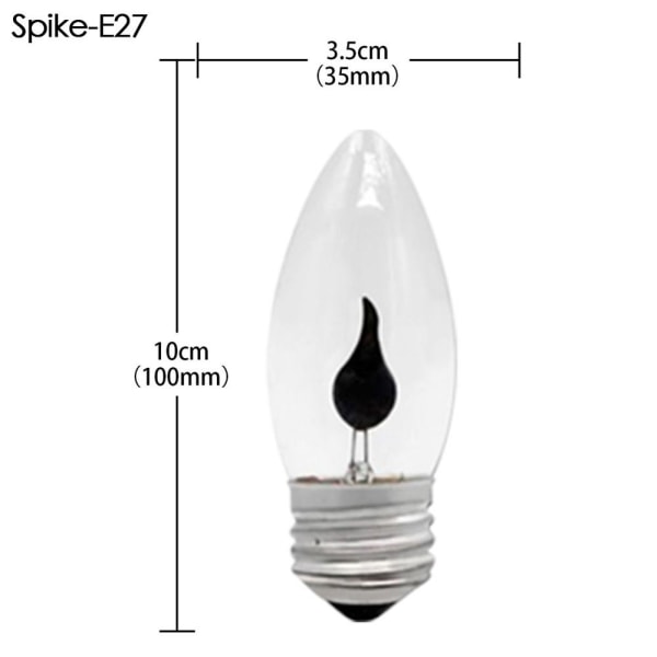 Brannlyspære Stearinlys Lyspære SPIKE-E27 SPIKE-E27 spike-E27