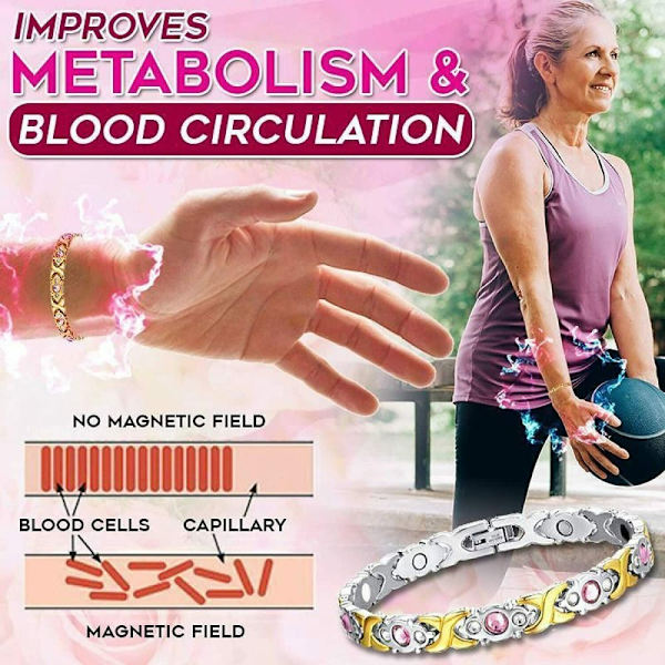 Magneettiset rannerenkaat Menopause Reliving Rannekoru SILVER Silver