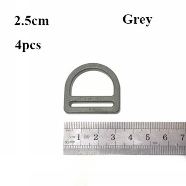 4st Bälteskrokar Webbing Spännen GRÅ 2.5CMSTYLE 2 STIL 2 Grey 2.5cmStyle 2-Style 2