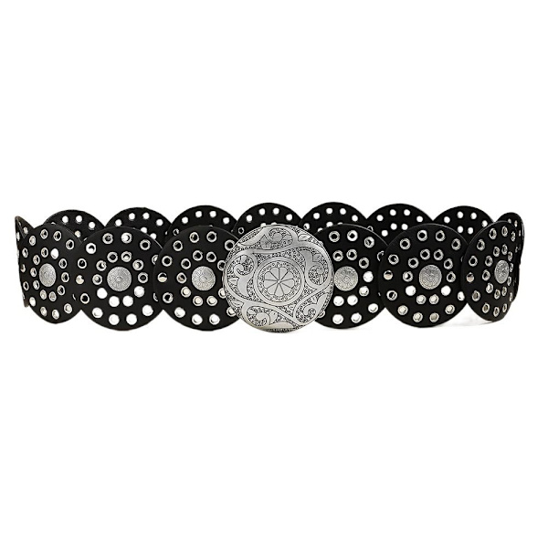 Skivebelter Hulbelte SVART SØLVSPENNE SØLVSPENNE Black Silver Buckle-Silver Buckle