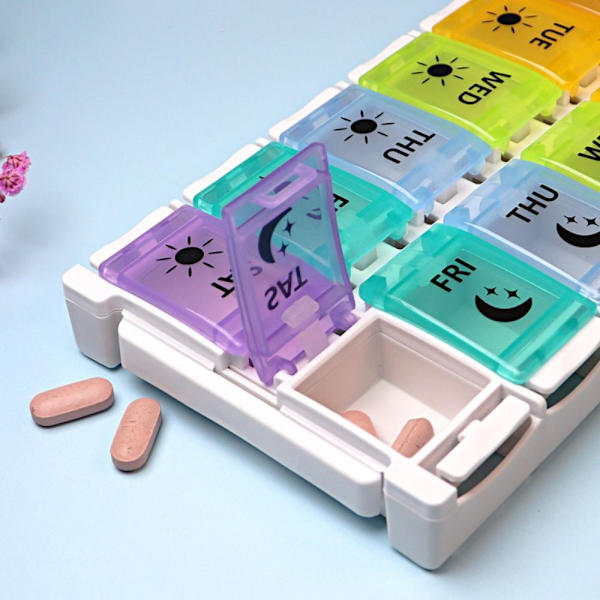 7 Days Pill Box 14 Grids Weekly Lääkesäiliö 1 1 1