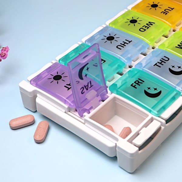7Days Pill Box 14 Grids Weekly Medicine Container 2 2 2