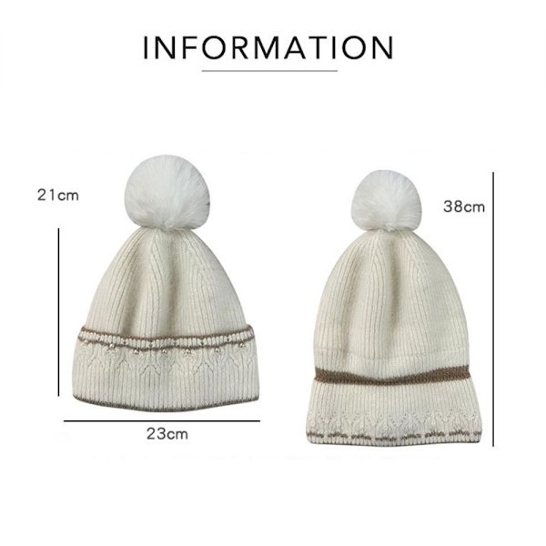Vintermössa Stickad Cap VIT white