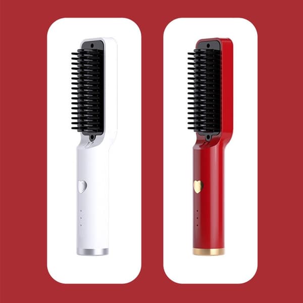 Retting Curling Brush Hår Hot Comb WHITE white