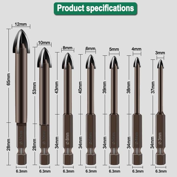 3 STK Bor Keramik 10MM 10mm