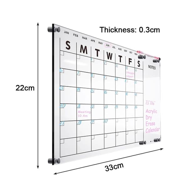 Akrylkalender Magnetisk akrylbräda Torrtorkbräda