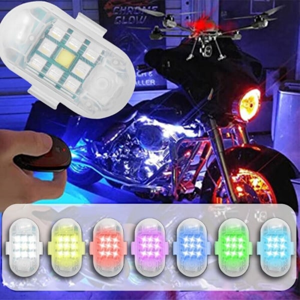 7 farger LED Strobelys Flylys FJERNKONTROLL FJERNKONTROLL Remote control