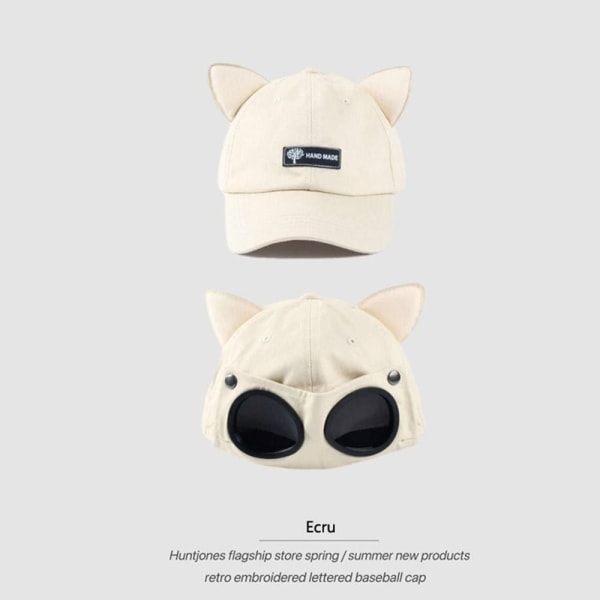Baseballcaps med katteørebriller SVART B B Black B-B