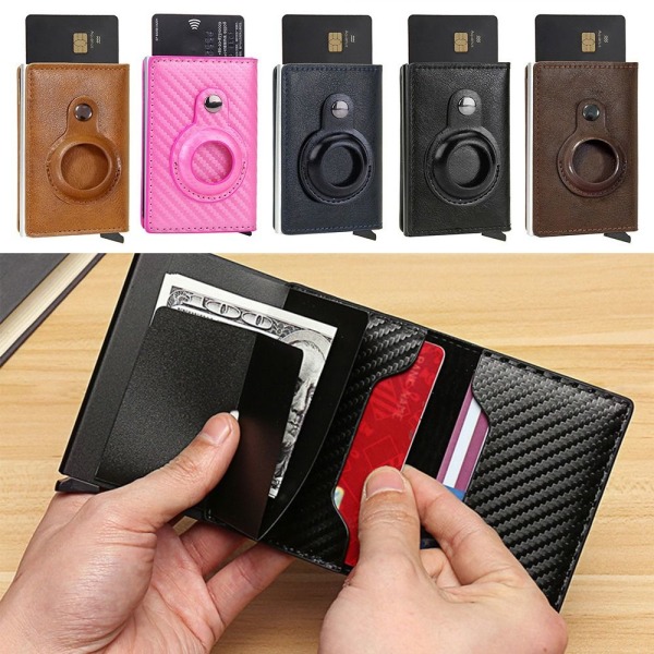 Anti-Lost Card Wallet RFID-blokerende tegnebøger BRUN STYLE1 STYLE1 Brown style1-style1