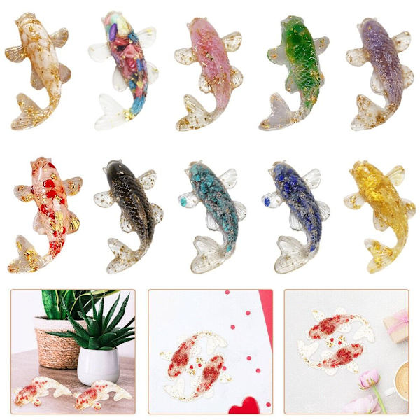 Crystal Gravel Carp Ornament Drip Gel Pienet kalakoristeet E E E