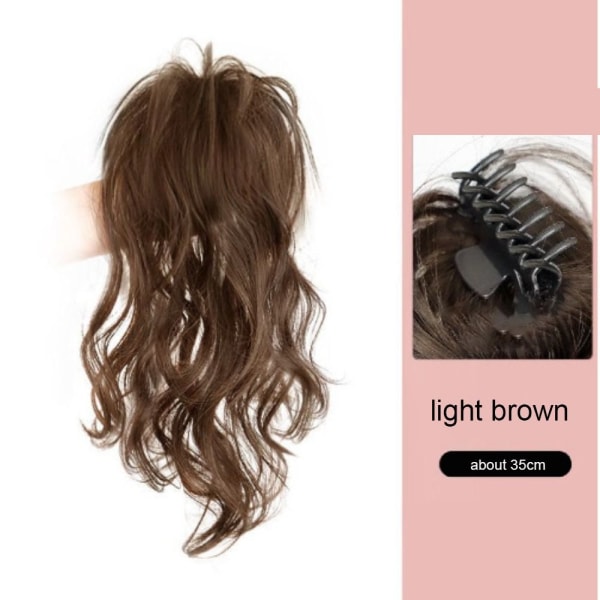 Halv tie parykk Fransk krøllete hår LYSBRUN Light Brown