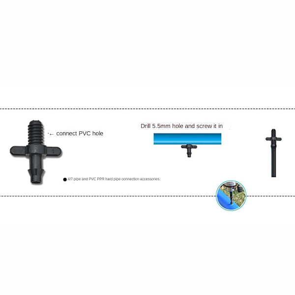 100 kpl liittimet Pipe Adapter Kasteluliitin 4/7 MM