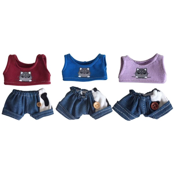 1Set Handgjord väst Sweatshirt Outfits BLÅ 20CM Blue 20cm