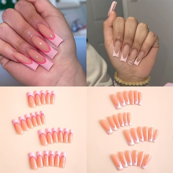 Fake Nails pitkät ranskalaiset 2 2 2