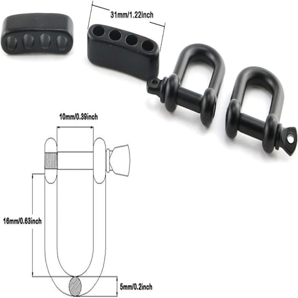 U-formad spänne Hästskospänne Bow Shackle