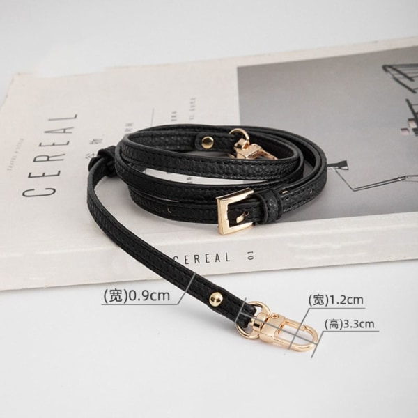 Håndveskebelter i ekte skinn SORT REM SORT REM Black Strap
