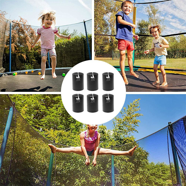6 STK Trampolinkabinet Stanghætte Trampolinbeskyttelsesdæksel 6Pcs