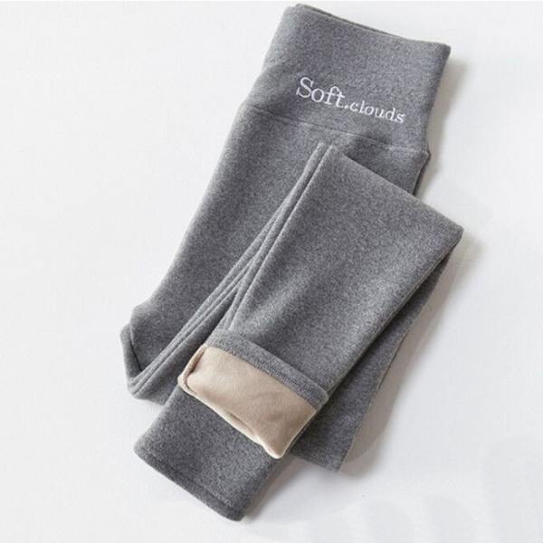 Fleecefodrade Leggings Vinter Leggings LJUSGRÅ 3XL Light Grey 3XL
