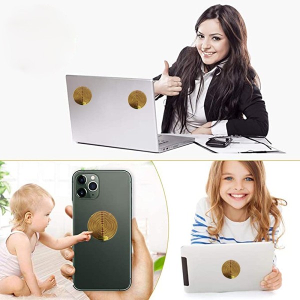 1/2/4/6 stk Strålingsbestandigt klistermærke Energi Telefon Patch GULD Gold 4 Pcs-4 Pcs