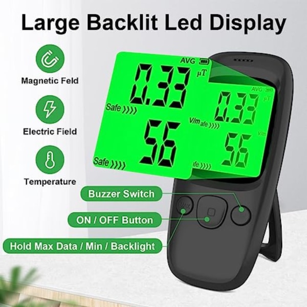EMF Meter EMF Reader Strålingsdetektor Meter