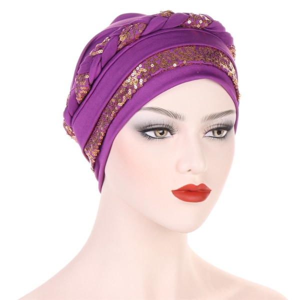 Kvinder muslimsk hovedtørklæde, pailletter, hårhætter 10 10 10