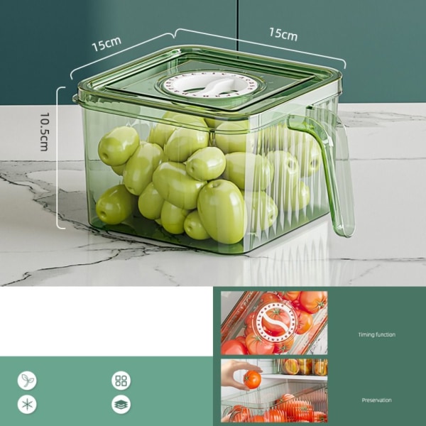 Kjøleskapsoppbevaringsboks Oppbevaringsboks GRØNN M Green M