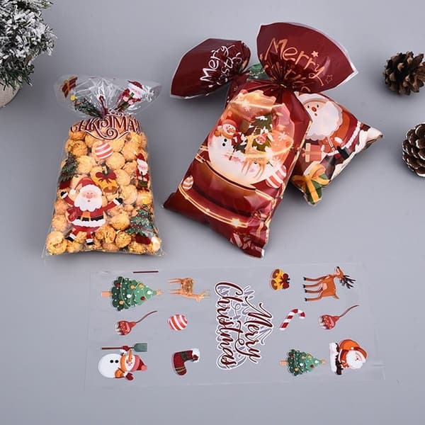 50st julgodispåsar Xmasförpackningspåsar Cookiepresentpåsar