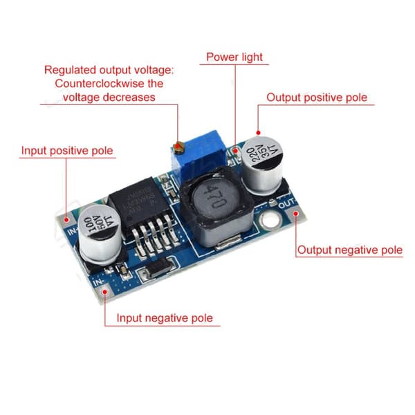 4 stk. Step Down Modul LM2596 Buck Modul
