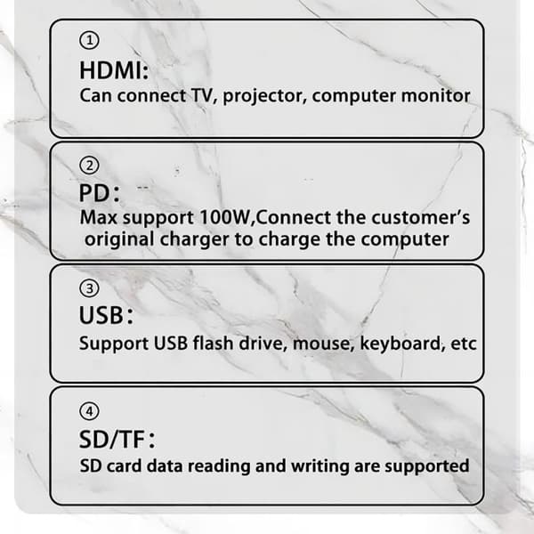 USB C HUB-dokkingstasjon for Steam Deck