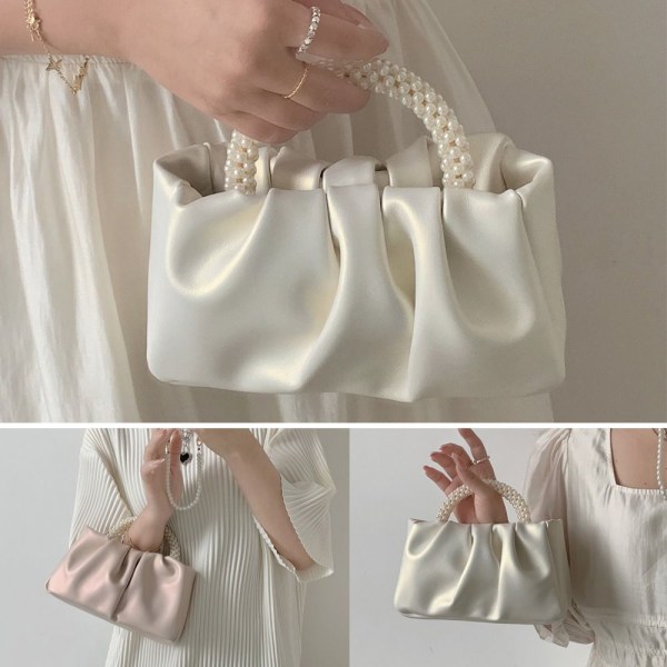 Dam Cloud Bag Pearl Handväska VIT white