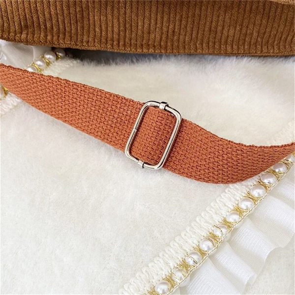Corduroy Skuldertaske Tote Håndtasker HVID white