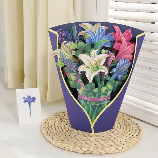 3D pop-up bukett papirblomster 3 3 3