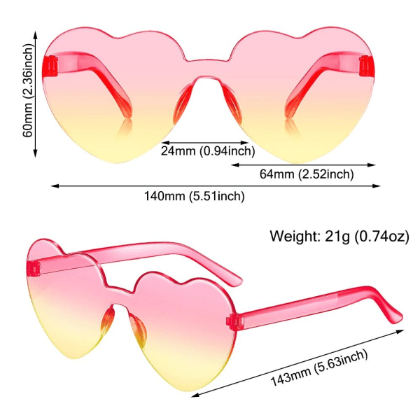 Hjerteformede solbriller Hjertebriller C46 C46 C46