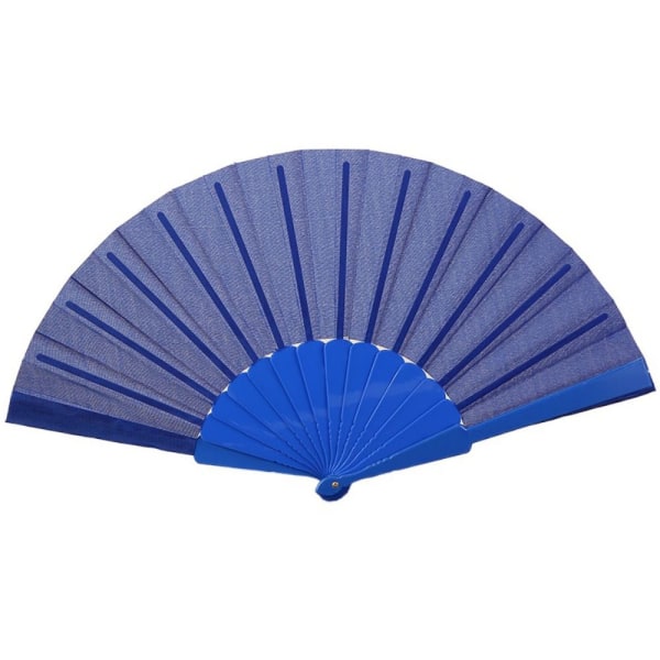 Folding Fan Cloth Håndventilator BLÅ Blue