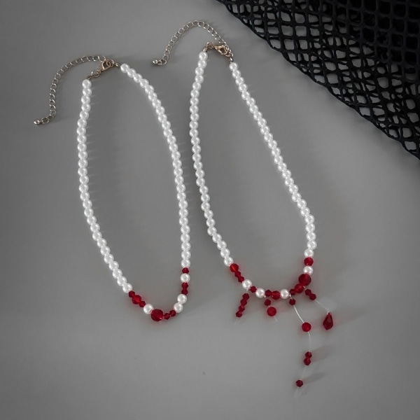 Halloween Blood Pearl Necklace Multilayer Necklace STIL 1 Style 1