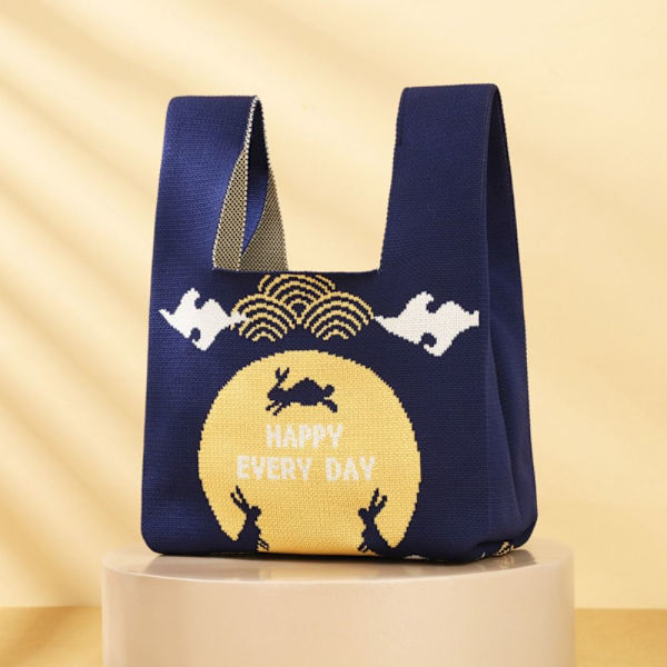Mid-Autumn Festival Strik Håndtaske Kanin Knot Wrist Bag 2 2 2